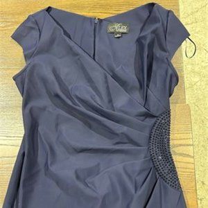 Alex Evenings Women's Slimming Faux Wrap Dress w/ Beaded Detail - Sz 14 (NWT)